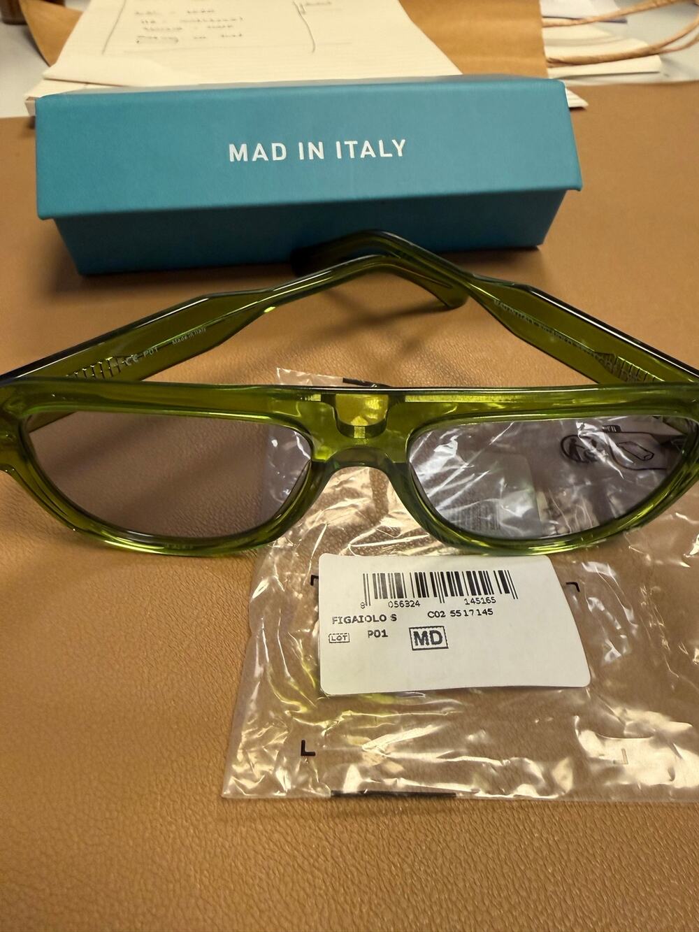 NWT MAD IN ITALY Figaiolo Sunglasses - Green